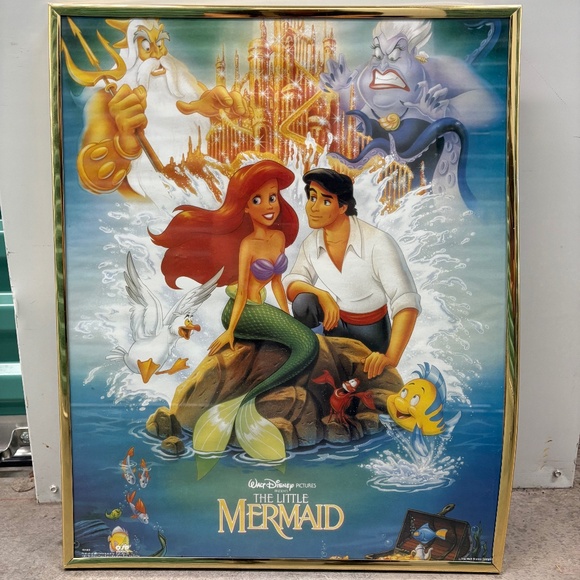 1989 The Little Mermaid Banned Cover FRAMED POSTER Disney RARE VINTAGE